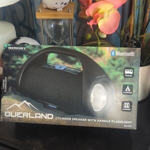 Merkury Overland Portable Bluetooth Speaker with Handle and Flashlight — Black